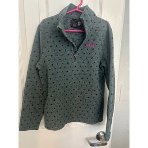 Orage Kids Grey Polka Dot Fleece Quarter Zip Pullover Sweater Size M 10-12